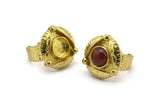 Brass Ring Settings, Raw Brass Adjustable Rings With 1 Stone Settings - Pad Size 10mm N1148