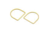D Shape Rings, 8 Gold Plated Brass D Shape Connectors, Rings  (19x19x1mm) BS 2329 Q0691