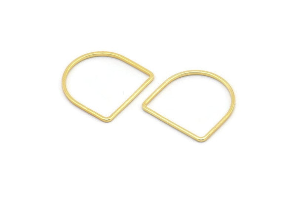 D Shape Rings, 8 Gold Plated Brass D Shape Connectors, Rings  (19x19x1mm) BS 2329 Q0691
