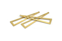 Brass Triangle Charm, 12 Raw Brass Triangle Charms With 1 Hole, Earrings, Findings (50x11x0.80mm) D1254