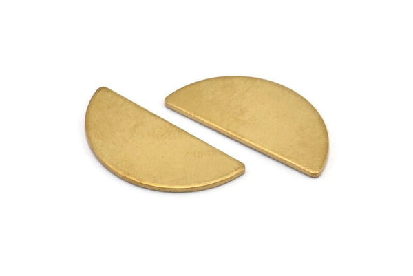 Yarım Daire Boş, 10 Deliksiz Ham Pirinç Yarım Ay Boş (28x13x1mm) D978