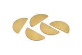 Semi Circle Blank, 10 Raw Brass Half Moon Blanks Without Holes (28x13x1mm) D978
