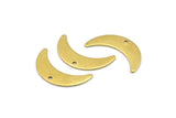 Brass Moon Charm, 12 Raw Brass Crescent Moon Charms With 1 Hole, Findings (25x13x1mm) A2133