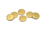 Brass Hexagon Blank, 8 Raw Brass Hexagon Stamping Blanks, Stamping Tags (14x2mm) D1190