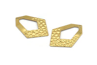 Brass Diamond Charm, 12 Raw Brass Diamond With 1 Hole, Earrings, Findings (33x24x1mm) D1196
