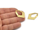 Brass Diamond Charm, 12 Raw Brass Diamond With 1 Hole, Earrings, Findings (33x24x1mm) D1196