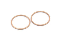 22mm Circle Connectors, 12 Rose Gold Plated Brass Circle Connectors (22x1x1mm) BS 1093 Q0380