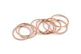22mm Circle Connectors, 12 Rose Gold Plated Brass Circle Connectors (22x1x1mm) BS 1093 Q0380