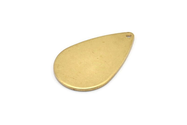 Brass Drop Charm, 8 Raw Brass Drop Charms With 1 Hole, Earrings, Findings (26x17x1mm) D1368