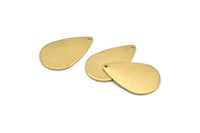 Brass Drop Charm, 8 Raw Brass Drop Charms With 1 Hole, Earrings, Findings (26x17x1mm) D1368