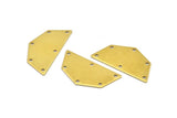 Raw Brass Pendant, 12 Raw Brass Five Edged Geometric Shape Blanks With 6 Holes (32x16x0.80mm) E198