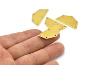 Raw Brass Pendant, 12 Raw Brass Five Edged Geometric Shape Blanks With 6 Holes (32x16x0.80mm) E198