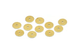Middle Hole Connector, 100 Raw Brass Round Disc, Middle Hole Connector, Bead Caps, Findings (9mm) Brs 74 A0442