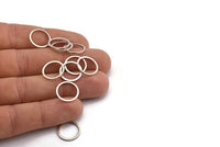 14mm Silver Rings - 12 Antique Silver Brass  Circle Connectors (14mm) BS 1099 H0003