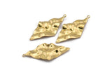 Brass Diamond Charm, 12 Raw Brass Diamond Charms With 1 loop, Earrings, Findings (39x19x0.60mm) D0726