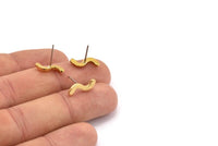 Earring Studs, 10 Raw Brass -  Irregular Stud Earrings - Brass Earrings - Earrings (15x5x1.5mm) N1416