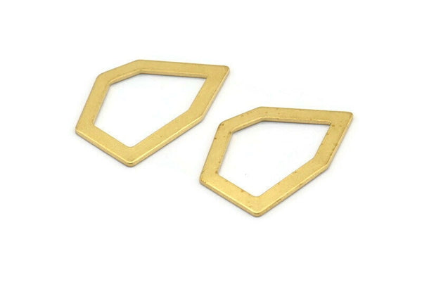Brass Geometric Shape, 12 Raw Brass Geometric Shape Connectors, Charms, Earrings, Findings (29x20x1mm) D0599