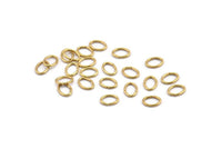 Brass Jump Ring, 100 Raw Brass Oval Jump Rings (7x5x0.9mm) A0994