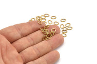 Brass Jump Ring, 100 Raw Brass Oval Jump Rings (7x5x0.9mm) A0994