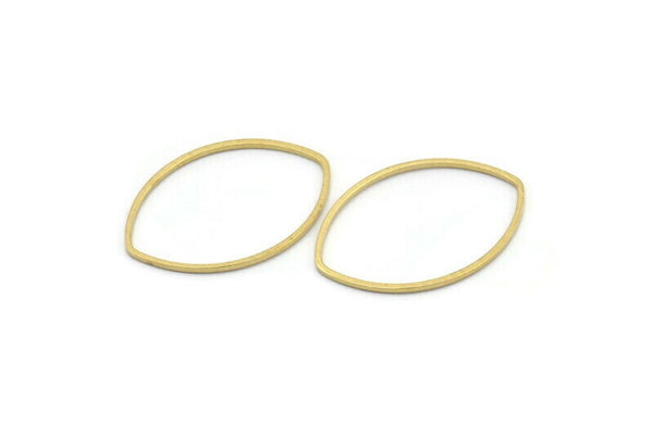 Brass Marquise Ring, 24 Raw Brass Marquise Ring, Connectors, Charms (22x31x1mm) D1300