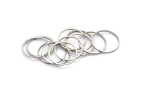 22mm Silver Rings - 24 Antique Silver Brass Circle Connectors (22mm) Bs 1093 H0006