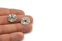 Gümüş Güneş Tılsımı, 1 Döngülü 12 Antik Gümüş Kaplama Pirinç Güneş Tılsımı, Bulgular, Küpeler (19x18mm) D1198 H1092