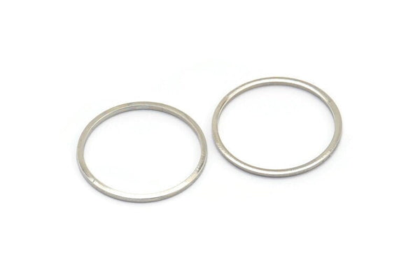 22mm Silver Rings, 24 Silver Tone Circle Connectors (22mm) Bs 1093