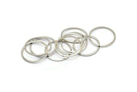 22mm Silver Rings, 24 Silver Tone Circle Connectors (22mm) Bs 1093