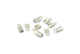Silver Cord End, 100 Silver Tone Brass Cord End Clasps With 1 Loop, Findings (9x3mm) A1096