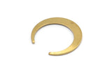 Brass Moon Charm, 12 Raw Brass Crescent Moon Charms With 1 Hole, Connectors (26x27x1mm) D0692