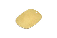Brass Military Tag, 12 Raw Brass Stamping Blanks With 1 Hole , Earrings, Findings (27x20x0.50mm) D0667