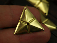Brass Triangle Charm, 20 Raw Brass Triangle Charms With 4 Holes (22x25mm) Brs 3001 A0120
