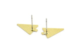 Brass Arrowhead Earring, 12 Raw Brass Arrowhead Shaped Stud Earrings (15x11x0.60mm) A2901