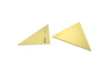 Brass Triangle Earring, 6 Raw Brass Triangle Shaped Stud Earrings (16x31x0.60mm) A2905