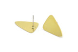Brass Triangle Earring, 10 Raw Brass Triangle Shaped Stud Earrings (18x13x0.60mm) A2928