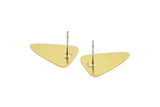 Brass Triangle Earring, 10 Raw Brass Triangle Shaped Stud Earrings (18x13x0.60mm) A2928