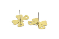 Pirinç Kelebek Küpe, 10 Ham Pirinç Kelebek Şekilli Çivi Küpe (13x19x0,60 mm) A2903