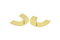 Earring Studs, 6 Raw Brass - U Shape Earrings - Brass Earrings - Earrings (18x26x0.60mm) A2911