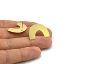 Earring Studs, 6 Raw Brass - U Shape Earrings - Brass Earrings - Earrings (18x26x0.60mm) A2911