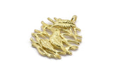 Brass Bird Charm, Raw Brass Bird Nest Shaped Charm With 1 Loop, Pendants, Earring Findings (32x27mm) N2054