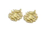 Brass Bird Charm, Raw Brass Bird Nest Shaped Charm With 1 Loop, Pendants, Earring Findings (32x27mm) N2054