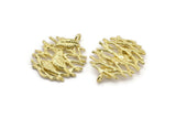 Brass Bird Charm, Raw Brass Bird Nest Shaped Charm With 1 Loop, Pendants, Earring Findings (32x27mm) N2054