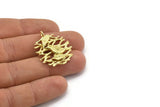 Brass Bird Charm, Raw Brass Bird Nest Shaped Charm With 1 Loop, Pendants, Earring Findings (32x27mm) N2054