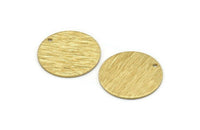 Brass Round Tag, 12 Raw Brass Round Textured Stamping Blanks With 1 Hole (20x0.80mm) D0641