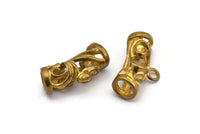 Raw Brass Tube Pendant Setting, Findings (23x9mm)   F075