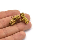 Raw Brass Tube Pendant Setting, Findings (23x9mm)   F075