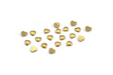 Brass Heart Blanks, 100 Raw Brass Heart Blanks (5x1.5mm) A1342