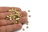 Brass Heart Blanks, 100 Raw Brass Heart Blanks (5x1.5mm) A1342