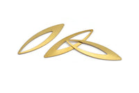Brass Marquise Charm, 24 Raw Brass Marquise Charms, Earrings, Pendants (42x12x0.60mm) D998