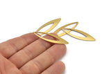 Brass Marquise Charm, 24 Raw Brass Marquise Charms, Earrings, Pendants (42x12x0.60mm) D998